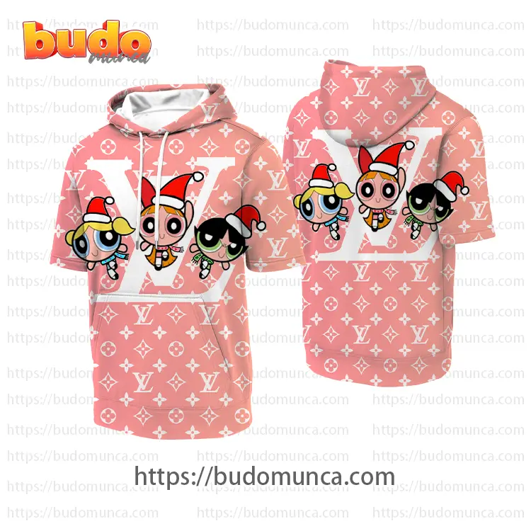 Louis vuitton and the powerpuff girls noel hooded short sleeve t-shirt gift uninque for kid man women